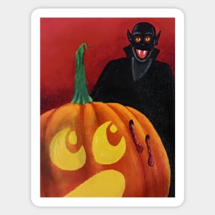 The Vampire and the Pumpkin Sticker